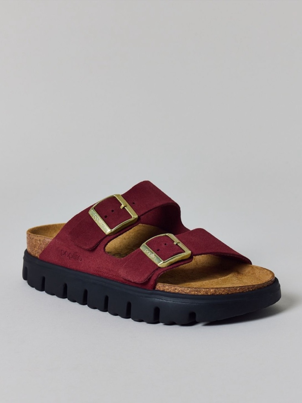 Birkenstock Papillio Arizona Chunky Suede Sandal In Zinfandel